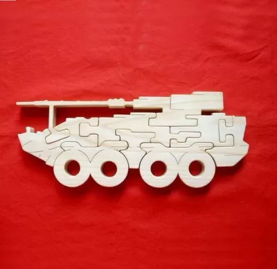Lazer Kesim Tank Yapbozu Ücretsiz Vektör CDR çizimi