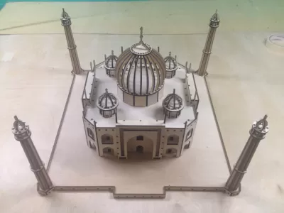 Lazer Kesim Taç Mahal 3D Puzzle DXF Dosyası DXF çizimi