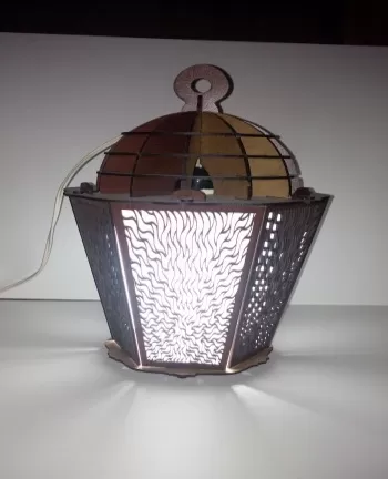 Lazer Kesim Vintage Tavan Lambası Ücretsiz Vektör CDR çizimi