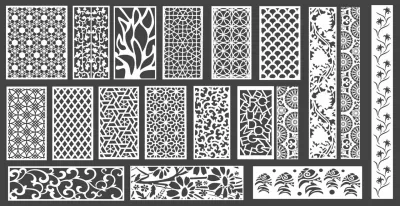 Dekoratif Paneller Geometrik Desenler Ücretsiz Vektör CDR çizimi