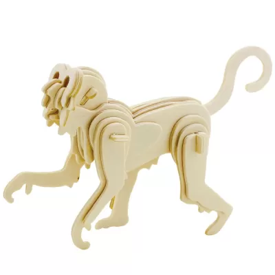 Lazer Kesim Maymun 3D Ahşap Puzzle DWG Dosyası DWG çizimi