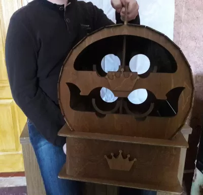 Lazer Kesim Taç Fıçı Bar Ücretsiz Vektör CDR çizimi