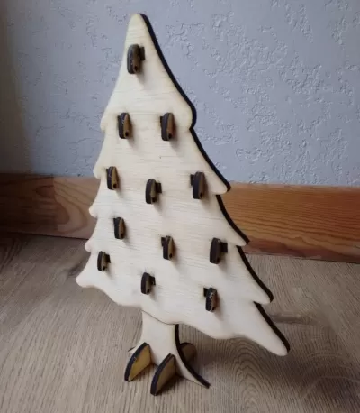 Lazer Kesim Ahşap Noel Ağacı Advent Takvimi 5mm DXF Dosyası DXF çizimi