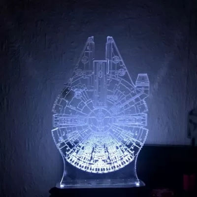 Lazer Kesim Yıldız Savaşları 3D İlüzyon Lamba Ücretsiz Vektör AI çizimi