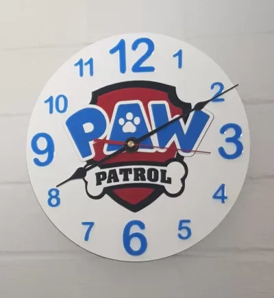 Lazer Kesim Paw Patrol Duvar Saati Ücretsiz Vektör CDR çizimi