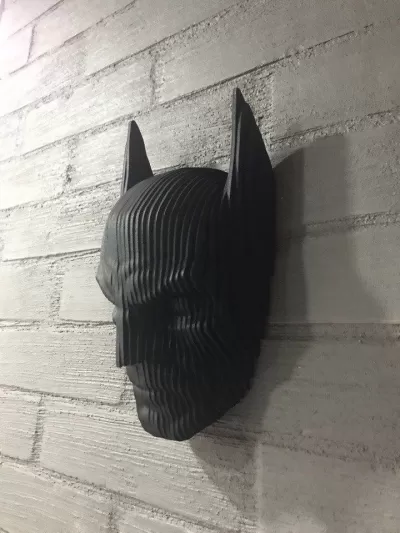 Lazer Kesim Batman Katmanlı 3D Kafa Duvar Dekoru DXF Dosyası DXF çizimi
