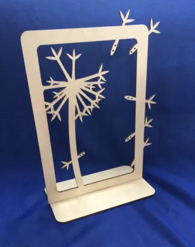 Lazer Kesim Karahindiba Çiçeği Standı CDR çizimi