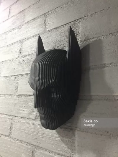 Lazer Kesim Batman Kafası 3D Duvar Dekoru Ücretsiz Vektör CDR çizimi