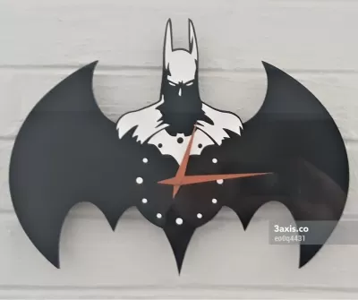 Lazer Kesim Batman Saat Ücretsiz Vektör AI çizimi