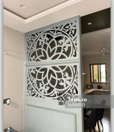 Lazer Kesim Oturma Odası Bölme Duvarı Tasarımı SVG Dosyası SVG çizimi