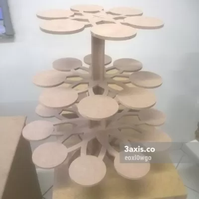 Lazer Kesim Parti Cupcake Standı DXF Dosyası DXF çizimi