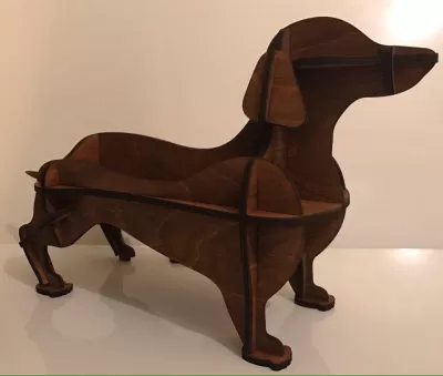 Lazer Kesim Dachshund Çocuk Rafı DXF Dosyası DXF çizimi