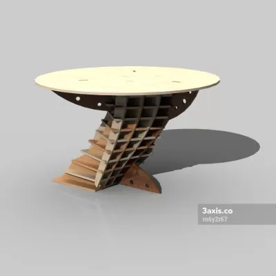 Lazer Kesim Dekoratif Sehpa Şablonu DXF Dosyası DXF çizimi