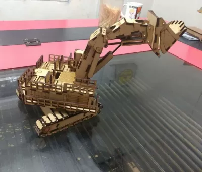 Lazer Kesim Maden Ekskavatörü Hitachi EX8000 3D Puzzle Ücretsiz Vektör CDR çizimi