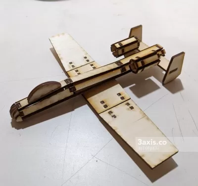 Lazer Kesim A10 Uçak 3D Puzzle SVG Dosyası SVG çizimi