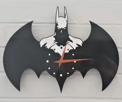 Lazer Kesim Batman Akrilik Duvar Saati DWG Dosyası DWG çizimi