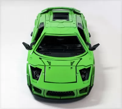 Lazer Kesim Ahşap Lamborghini 3D Puzzle Oyuncak PDF Dosyası PDF çizimi