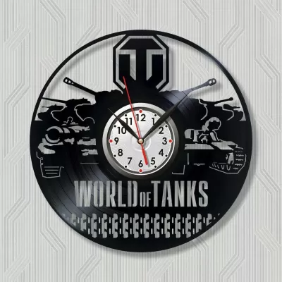 Lazer Kesim World Of Tanks Vinil Duvar Saati Ücretsiz Vektör CDR çizimi