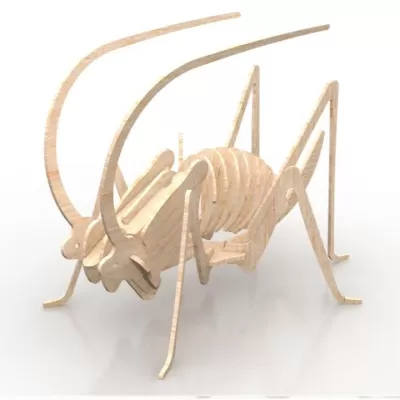 Lazer Kesim Çekirge 3D Puzzle DXF Dosyası DXF çizimi