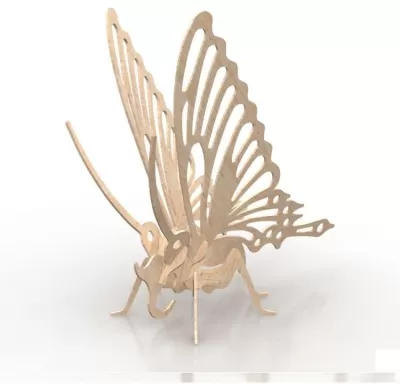 Lazer Kesim Kelebek 3D Puzzle DXF Dosyası DXF çizimi