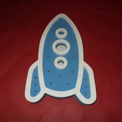 Lazer Kesim Roket Gemisi Duvar Lambası DXF Dosyası DXF çizimi