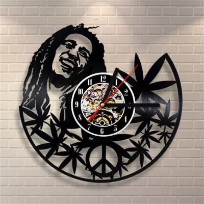 Lazer Kesim Bob Marley Duvar Saati Ücretsiz Vektör CDR çizimi