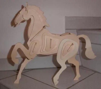 Lazer Kesim At 3D Puzzle 2mm DXF Dosyası DXF çizimi