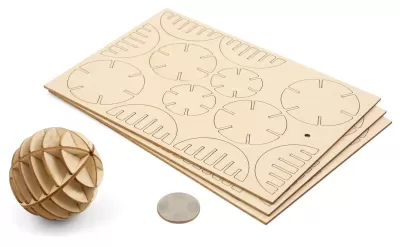 Lazer Kesim Ahşap Top 3D Puzzle Ücretsiz Vektör EPS çizimi