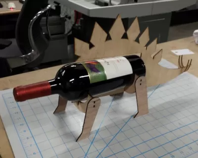 Lazer Kesim Stegosaurus Şaraplık DXF Dosyası DXF çizimi