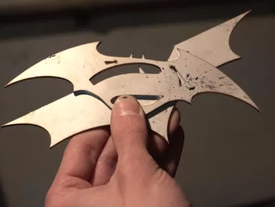 Batarang ve Logo Batman vs Superman dxf Dosyası DXF çizimi