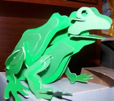 Lazer Kesim Kurbağa 3D Puzzle 3mm DXF Dosyası DXF çizimi
