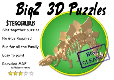 Lazer Kesim Stegosaurus 3D Puzzle DXF Dosyası DXF çizimi