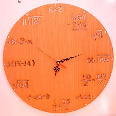 Lazer Kesim Matematik Duvar Saati DXF Dosyası DXF çizimi