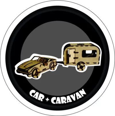 Lazer Kesim Araba ve Karavan 3D Puzzle DXF Dosyası DXF çizimi