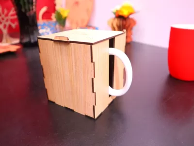 Lazer Kesim Çay Fincanı Kutusu MDF 3mm DXF Dosyası DXF çizimi
