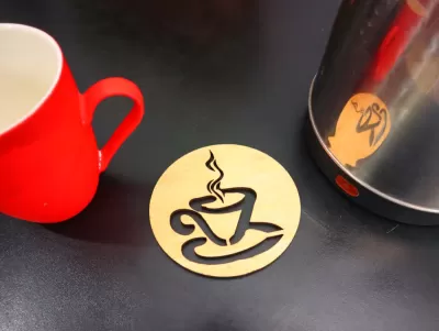 Lazer Kesim Yuvarlak Çay Fincanı Altlığı DXF Dosyası DXF çizimi