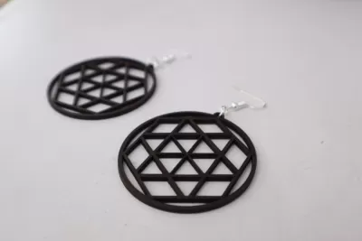 Lazer Kesim Modern Geometrik Küpeler DXF Dosyası DXF çizimi