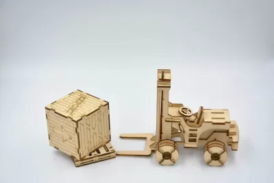 Lazer Kesim Forklift 3D Puzzle Ücretsiz Vektör CDR çizimi