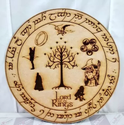 Lazer Kesim Yüzüklerin Efendisi Mandala DXF Dosyası DXF çizimi