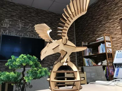 Lazer Kesim Kartal 3D Puzzle 3mm Ücretsiz Vektör CDR çizimi
