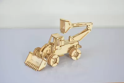 Lazer Kesim Kazıcı Yükleyici 3D Puzzle Ücretsiz Vektör CDR çizimi