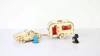 Lazer Kesim Araba ve Karavan Ücretsiz Vektör CDR çizimi