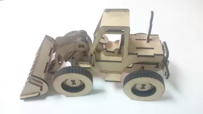 Lazer Kesim Buldozer 3D Puzzle 6mm Ücretsiz Vektör CDR çizimi