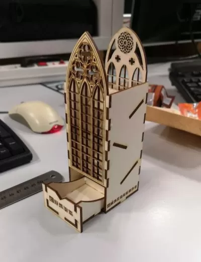 Lazer Kesim Gotik Zar Kulesi SVG Dosyası SVG çizimi