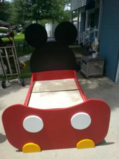 Lazer Kesim Mickey Mouse Çocuk Yatağı Şablonu DXF Dosyası DXF çizimi