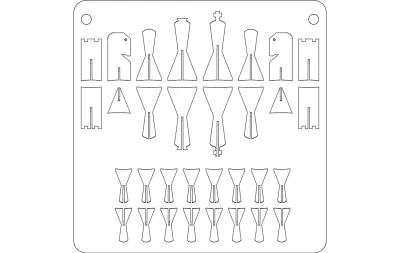 Satranç dxf Dosyası DXF çizimi