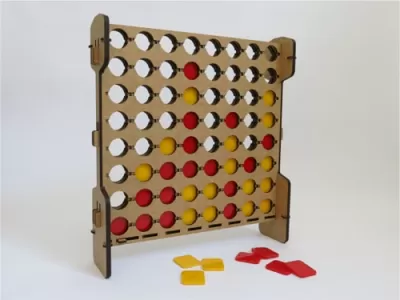 Lazer Kesim Connect 4 Oyunu DXF Dosyası DXF çizimi