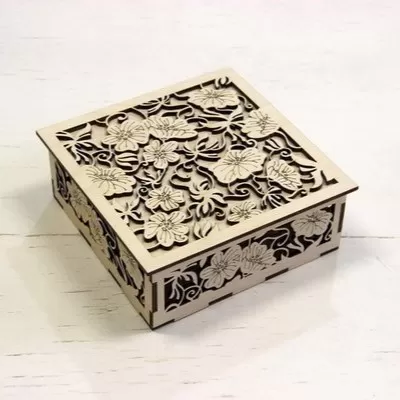Lazer Kesim Ahşap Kutu DXF Dosyası DXF çizimi