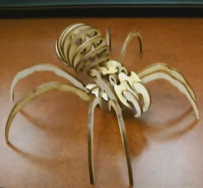 Lazer Kesim Örümcek 3D Puzzle Ücretsiz Vektör CDR çizimi