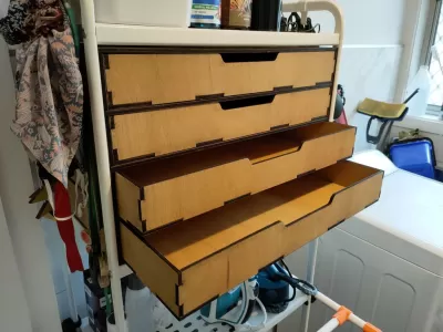 Lazer Kesim Ikea Mulig Entegre Çekmece Ünitesi Ücretsiz Vektör CDR çizimi